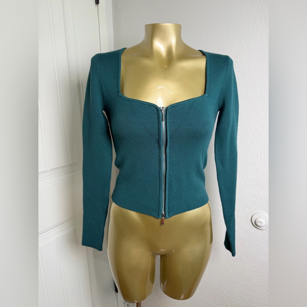 Abercrombie & Fitch Teal Zippered Women's Top XS